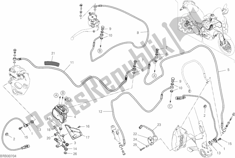 All parts for the Braking System Abs of the Ducati Multistrada 950 S SW Brasil 2020